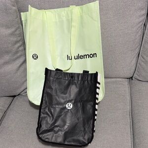 Lululemon Reusable Shopping Tote Bag (2 Neon & Black)